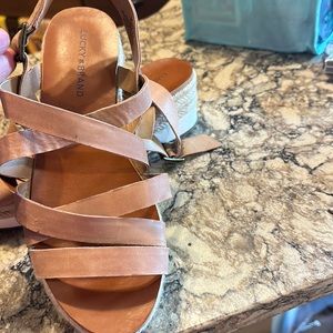 Tan Lucky Wedge Sandal